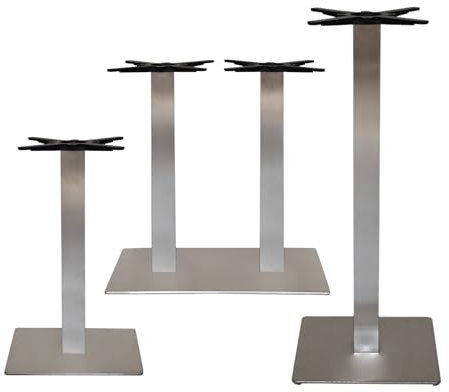 ZStyle Base de Table Carré Acier Inoxydable-Base Pour Table-Jambe Table-Plateau En Acier-Pour Bar Bistro Restaurants Catering-Pied Central-Bistrot-Intérieur/Extérieur (Z767 : L 70 x P 40 x H 73 cm)