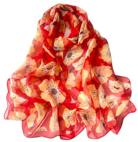 FAIRYGATE Schal Rot Schal Damen Stola Tuch Schals und Tücher Halstücher XXL Halstuch für jede Jahreszeit B7116
