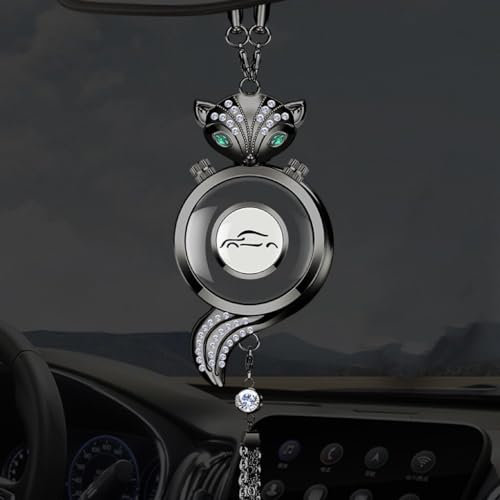 Auto Lufterfrischer Parfüm Kristall Rückspiegel Charms, Innenraum Hängender Anhänger Charm Dekoration Glücksdekor Ornament Zubehör für Frauen (Schwarz)