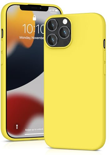 YATWIN Silicone Case for iPhone 12 Pro Max, Soft-Touch, Shockproof, DustProof, Antiskid Full Body Armour Phone Cover for Apple iPhone 12 Pro Max - Yellow