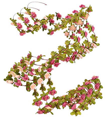 Künstliche Pfingstrosen-Blumen-Girlande, hängende Seidenpflanzen, Rebe für Hochzeit, Bogen, Party, Garten, Schlafzimmer, Büro, Wand, Kunstdekoration Wanddeko Tumblr Billig (Pink, One Size)
