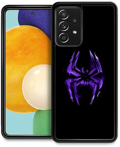 ChaiRy für Samsung Galaxy A52 Hülle Kratzfest Stoßfest rutschfest Handyhülle-lila Spinne