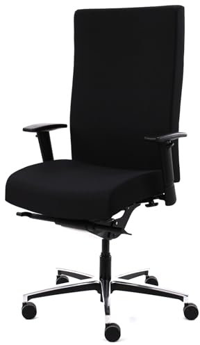 bümö Bisley Titanos Schwerlast Chefsessel Bürostuhl 200kg Belastbarkeit in schwarz - PC Stuhl mit Armlehne, Lordosenstütze, Drehstuhl mit Rollen für Schreibtisch, Office & Gaming - Ergonomisch XXL