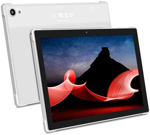 Haehne Tablet 10 Zoll, Android 11 Tablet PC, 2GB RAM 32GB ROM(1TB TF), Type-C, GPS, Bluetooth, GMS 2024 Neueste Tablets,Silber