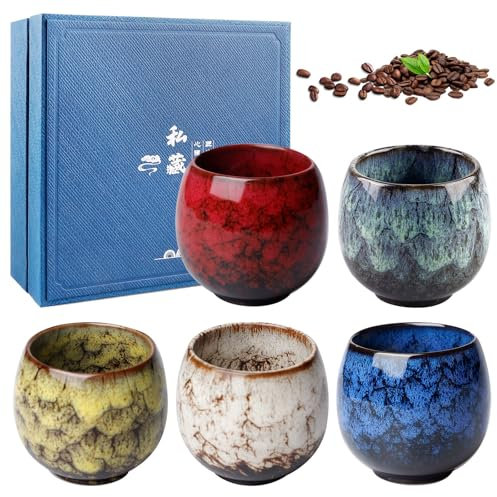 BORDEAG 5pcs Tasses À Expresso 110ml Tasse À Café Expresso En Céramique, Tasses À Thé En Céramique Tasses À Café En Céramique Tasse À Thé Mini Tasses À Expresso Pour Expresso, Thé, Café, Cadeaux
