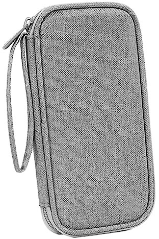 Angoily Travel Cord Organizer, Mobile Phone Power Bank Data Cable Storage Bag Travel Cable Organizer Travel Case Charger Organizer Mouse Bag Charger Memory Card Bag Organizer Polyester Grey