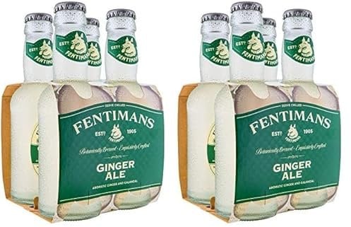 Fentimans Ginger Ale - Botanically Brewed Soft Drink - Exquisitely Crafted and Refreshing Soft Drinks - Gluten-Free and Vegan Friendly Soft Drinks - 4 x 200 ml Bottles (Pack of 2)