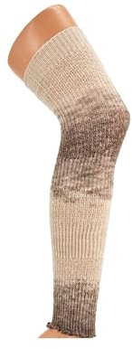 Leo Design Lange Beinwärmer aus natürlicher Wolle, für Damen, kniehoch, Mischung aus Schurwolle, Wellenkante, Beinstulpen, Knöchelstulpen – luxuriöse Winterschicht für Beine – Standard-Einheitsgröße,