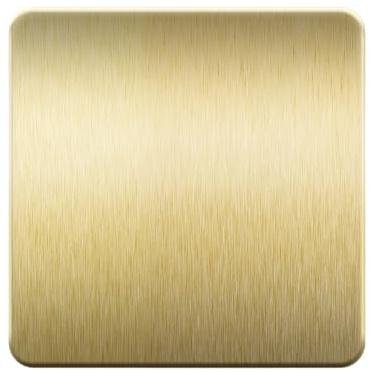 LIDER Screwless 1-Gang Blank Metal Faceplate, Round Edges, Brushed Brass | Durable Metal Material, Flat Cover, UKCA Certified, Sleek 1-Gang Metal Blank Plate, Minimalist Low-Profile Design