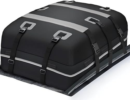 Dachbox Auto Dachgepäckträger Tasche Zubehör für Audi A6 Allroad Quattro (C8) 2019-2025 Wasserdicht Dachbox Taschen Dachbox Dachzelt,B-Black with Gray