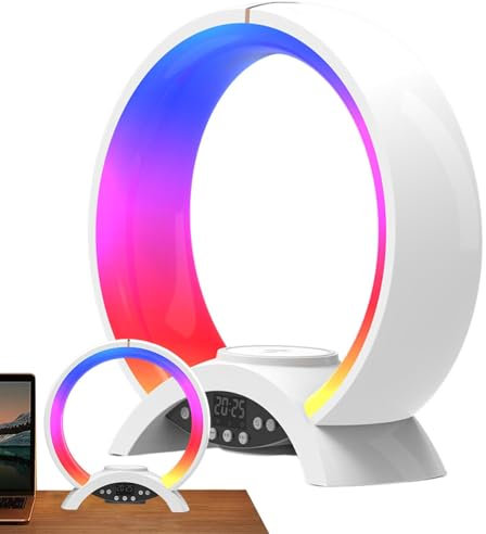 Led Wireless Charging Speaker - Led Night Light Portable Speaker | Speaker Night Light Wireless | Multifunctional Rgb Night Light Alarm Clock | Atmosphere Bedside Light | Color Changing Lamp
