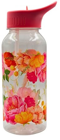 HOX 1 Litre Reusable Plastic PP Water Bottle – Leak-Proof, BPA-Free, Lightweight & Durable for Sports, Gym, Hiking & Travel - Jewel Floral