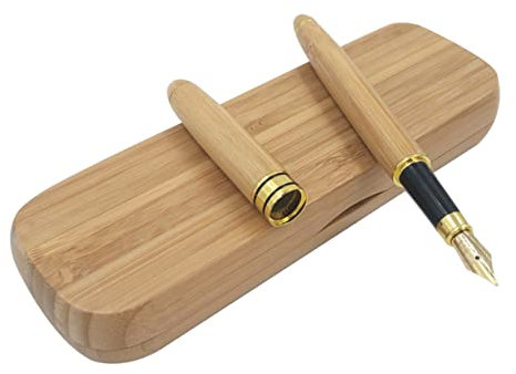 DIYEAH Bambus-füllfederhalter Mit -etui Für Unterschriften Kalligraphie Bürogebrauch Und Persönliche Notizen Schreibwerkzeug