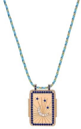 divuukyi Verstellbare Tarotkarten-Anhänger, Halskette, okkultes Tarotkarten-Schild, Halskette, Zubehör für individuelle Mode, 535cm 25*30mm, Kupfer