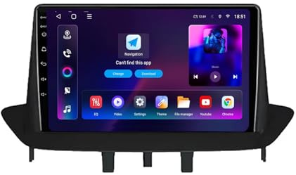 9 Pollici Android 13 Autoradio per Renault Megane 3 2008-2014 Navigazione GPS Touch screen con Bluetooth SWC FM RDS Radio AHD 4G/WIFI DVR Ventola di raffreddamento(6+128G)