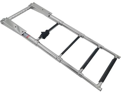 Perfeclan under Platform Slide Mount Boat Boarding Ladder Extendable Dock Ladder Equipment for Pontoon Boat Yacht