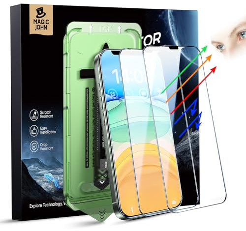 MAGIC JOHN 2 Pack for iPhone 11/iPhone XR (6.1) Eye Protection Screen Protector, HD Clear, Auto Dust-Elimination, 9H Tempered Glass & Scratch Resistance, Full Edge Coverage