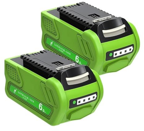 40 V, 6000 mAh, Ersatzakku for elektrische Rasenmäher, kompatibel mit Greenworks. 290131, wiederaufladbarer Akku mit großer Kapazität(2pcs)