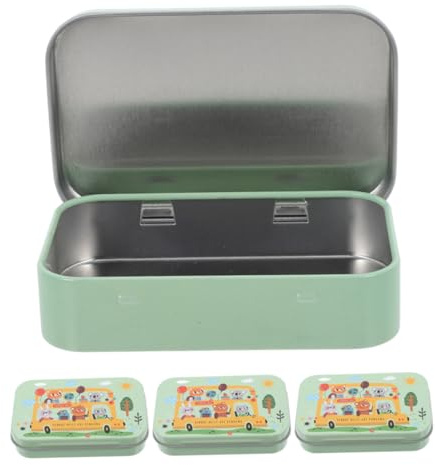 Angoily Kleine Weißblechbox Mit Deckel 4Er Set Dekorative Aufbewahrungsboxen Für Schmuck Schreibwaren Süßigkeiten Und Kleine Gegenstände Für Kindergarten Schule Und Zuhause