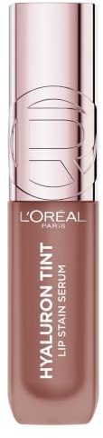 L'Oréal Paris Lip Tint Hyaluron Lip Stain Serum 485 Nude Espresso | With Hyaluronic Acid, Up To 2x More Hydrated Lips, 12-Hour Longwear, Hydrating Lip Tint, Cheek Stain