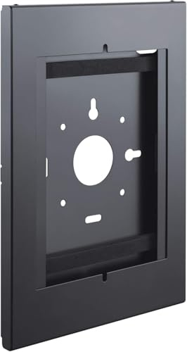 Tablet Wall Mount | Metal | Black | for Permanent Mounting of Tablets | Concealed Connection Possible | Compatible with Lenovo Tab M10 (3rd Gen), iPad 5/6/7/8/9, iPad Air 3, iPad Pro 10.5 Inches