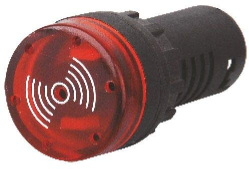 CABLEPELADO - Luz Piloto LED con Zumbador (80dB) | Indicador de 22mm para Paneles de Control | Señalización Acústica y Luminosa 230V | Rojo