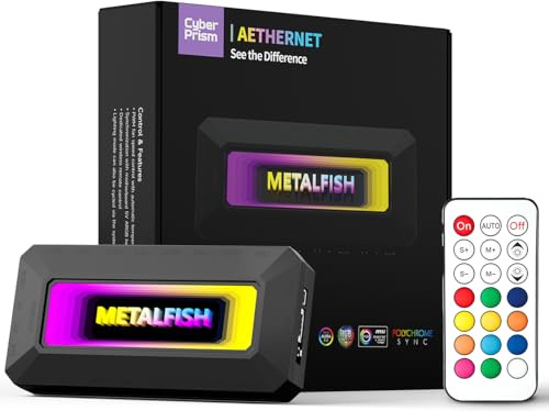 CyberPrism 10-Port ARGB and 8-Port PWM Fan Hub, Addressable RGB Magnetic Controller with Deep-Space Infinity Mirror, PC Cable Management and 5V 3-Pin Motherboard Sync (Matte Black)