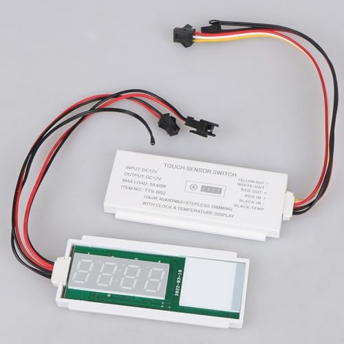 Floweringbeter Touch-Sensor-Schalter für Smart-Spiegel bei 12 V DC mit Zeiterfassung und Temperaturüberwachung (doppelt)