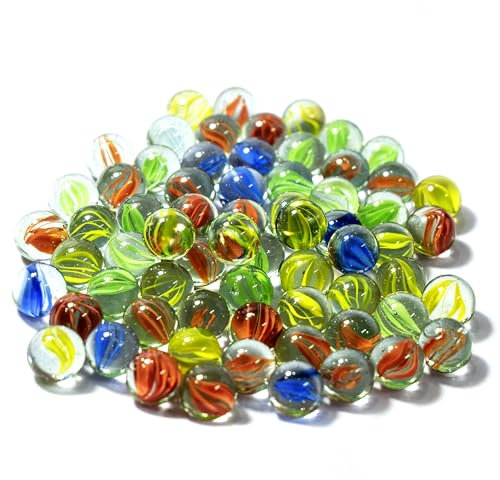 ARSUK 40 Stück Glas Murmeln – 15mm Katzenaugen-Murmeln für Kinder – Klassisches Indoor & Outdoor Spiel – Bunte Traditionelle Glasmurmeln – Dekorativ & Sammlerstück