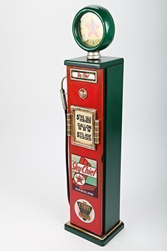 point home Design-Schrank Zapfsäule mit Uhr, Retro, rot/grün, 105cm