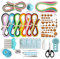JUYA Papier Quilling-Kit QK13 mit 960 Strips und 14 Werkzeuge (Blau Werkzeuge, Breite 3mm Kleber haben)