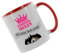 Crealuxe Kaffeetasse - Camping - Queen (Wunschname) -Spruchtasse, Bürotasse, bedruckte Keramiktasse, Tasse mit Spruch, Hochwertige Kaffeetasse (Rot)