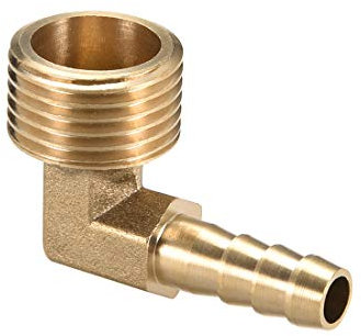 sourcing map Brass Barb Hose Fitting, 90 Degree Elbow 8mm Barbed to 1/2G Male Pipe Adapter Connector