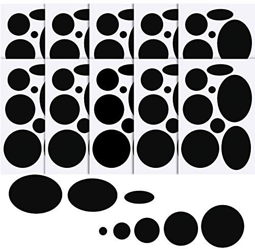 WILLBOND 80 Pieces Down Jacket Patches Nylon Repair Tape Self-Adhesive Repair Patch Sleeping Bag Patch for Jacket Tent Outerwear Repair, 8 Sizes in Round and Oval Shape (Black)