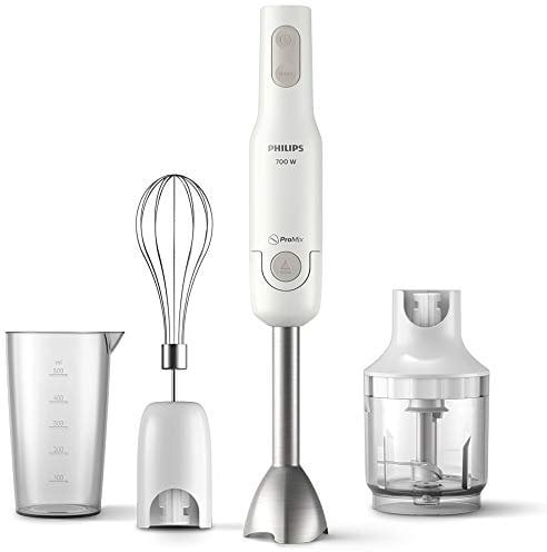 Philips Hr2543/00 Batidora de Mano Promix con Vaso y Función Turbo, Accesorios Incluidos Picadora Compacta, Levantaclaras, 700 W