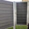 HORI® Design WPC Sichtschutz Tor | Gartentor | Stecksystem | Zaun | Garten | Gartenzaun | Lamellenzaun | Windschutz | Zaunelemente | zum Einbetonieren Anthrazit