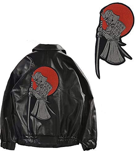 Stickerei-Aufnäher mit Schwert, Totenkopf, Punk, Rock, Biker, Rückenabzeichen, Bügelbild, Applikation, 1 Stück