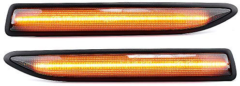 LIGHTDELUX Ersatz für 2 X LED Blinker Seitenblinker Blinkleuchte Kotflügel-Blinker Black Vision mit E-Prüfzeichen Links Rechts V-1707087