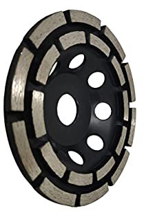 2.0, Disco diamantato per macinare e levigare, mola abrasiva diamantata, 125 x 22,23 mm, a doppia fila, per levigare massetto, lastre di cemento, piastrelle e colla piastrelle.