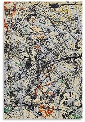 HUIHUO Jackson Pollock, The Painter Dribbled His Work, Poster, Wandkunst, Poster, Rollen, Leinwand, Gemälde, Bild, Wohnzimmer-Dekor, Zuhause, gerahmt/ungerahmt, 30 x 45 cm