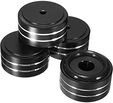 CLPEEN 4 PièCes SéRies 40X20Mm HiFi AMP Haut-Parleur Support D'Isolement Platine Vinyle Coussinet de Pieds (Noir)