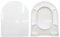BS Copriwater Compatibile FLAMINIA LINK AVVOLGENTE Termoindurente Bianco e Cerniere Cromate Lucide - Anatomico - Antibatterico - Plastica Facile da Pulire