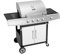 Royal Gourmet Barbecue Gaz à 4+1 Brûleurs en Acier Inoxydable, Gril à Gaz de Puissance 14,5kW avec Tablettes et Thermomètre, 2 Roues Directionnelles, 2 Portes, Adapté pour Jardin et Extérieure, Argent
