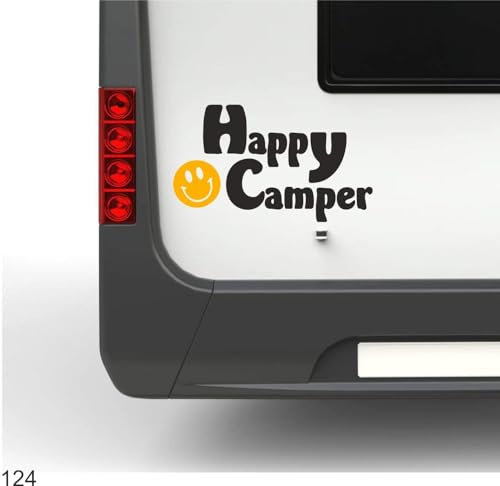 Happy Camper Emoji ca 30cm Hochwertiger Wohnmobil Aufkleber Camper Wohnwagen Womo Mobile