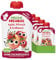 FRECHE FREUNDE Bio Quetschie Apfel, Pfirsich & Erdbeere, Fruchtmus mit Obst im Quetschbeutel für Babys ab dem 6. Monat, vegan, 6er Pack (6 x 100g)