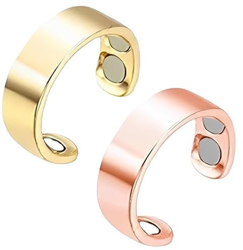 PRAOFRT 2 Pezzi Anello da Pollice in Argento con Nodo Anello Aperto Regolabile per Donne e Ragazze(oro+rosa)