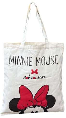 CARTOON Canvas Tote Bag, Tote Bag, Fabric Shopping Bag, Reusable, Multifunction, Minnie Mouse, centimetri