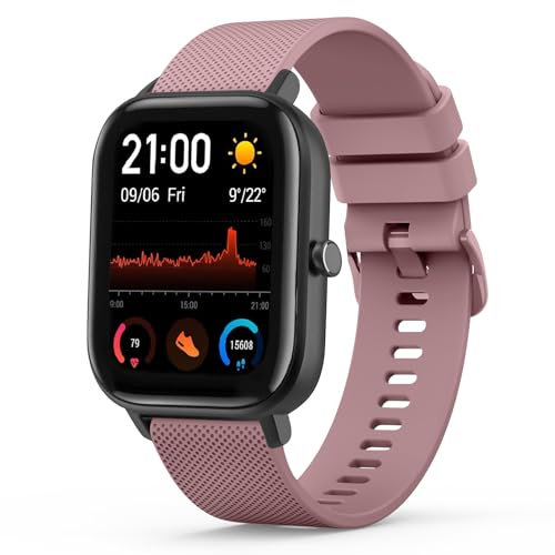 Mugust Correa 20mm para Amazfit GTS 4/GTS 4 Mini, GTS 3, GTS 2/GTS 2 Mini/GTS 2e/GTR Mini,Correa Silicona para Amazfit Bip 3/Bip 3 pro, Bip U/Bip U Pro, Bip S/Bip S Lite, Bip/Bip Lite(Púrpura)