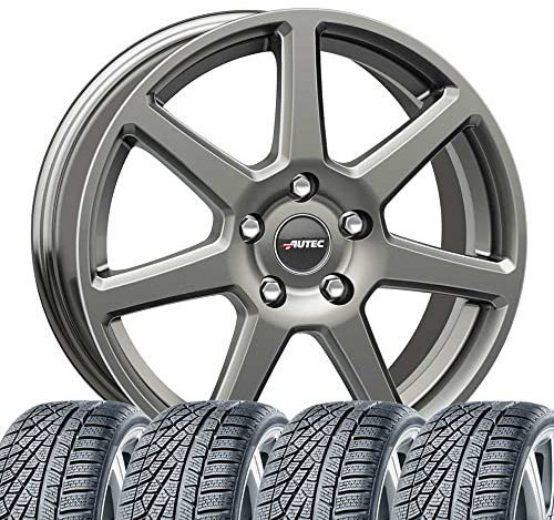 4 Winterräder Allwetter Tallin 5,5x15 ET 40 5x100 Titansilber mit 185/65 R15 88H HAN Kinergy 4S 2 H750 M+S 3PMSF kompatibel mit Seat Ibiza