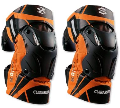 OLYSPM 2 Piezas de Rodilleras de Moto,Rodilleras Moto,Rodilleras MTB con Carcasa Resistente y Acolchado Suave,Rodilleras Motocross Ajustables para 40 a 90 KG